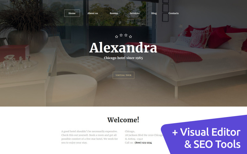 шаблон управления отелем moto cms 3