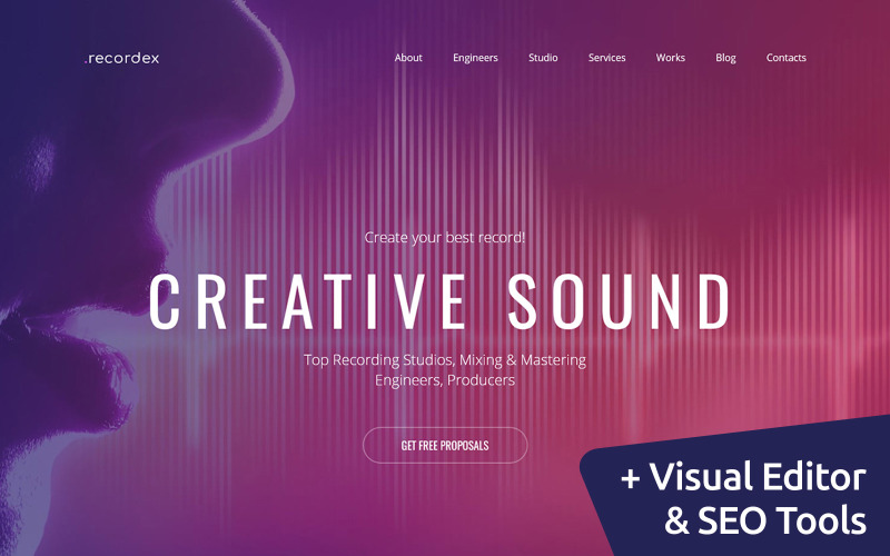 студия звукозаписи premium moto cms 3 шаблон