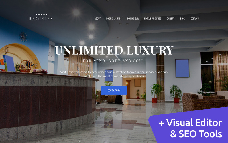 Resortex - Hotels Premium Moto CMS 3 Şablonu
