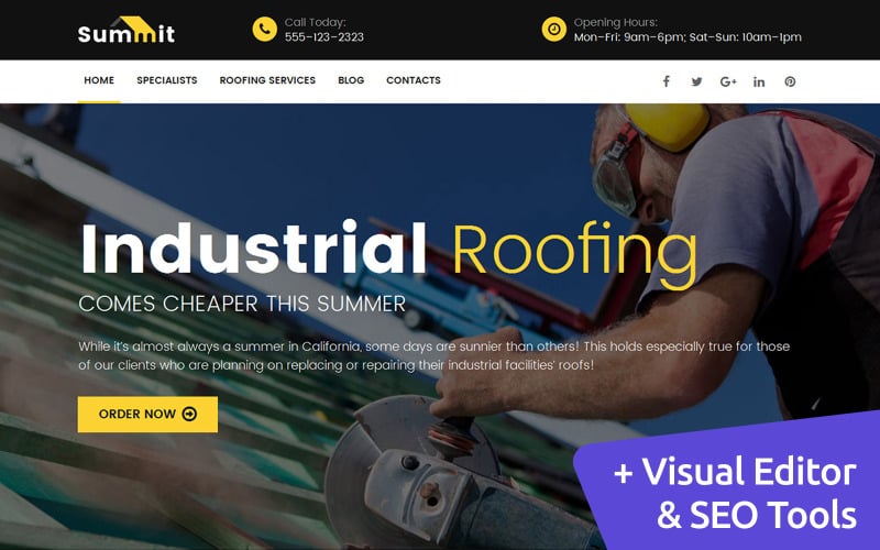 Summit - Roofing Moto CMS 3 Template