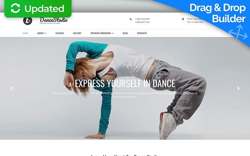 dance studio responsive moto cms 3 шаблон