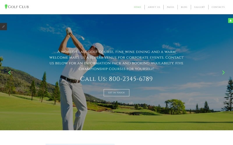 Гольф-клуб - Шаблон Joomla для гольфу та спорту