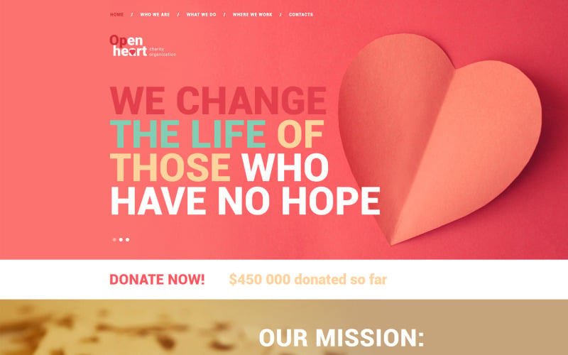 Modèle de site Web réactif de charité