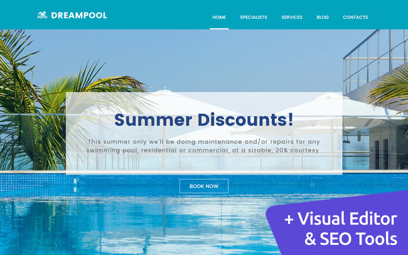 бассейн moto cms 3 шаблон