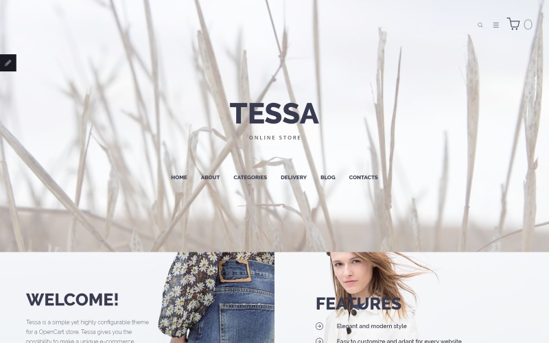 Tessa - Moda ve Giyim Mağazası OpenCart Şablonu