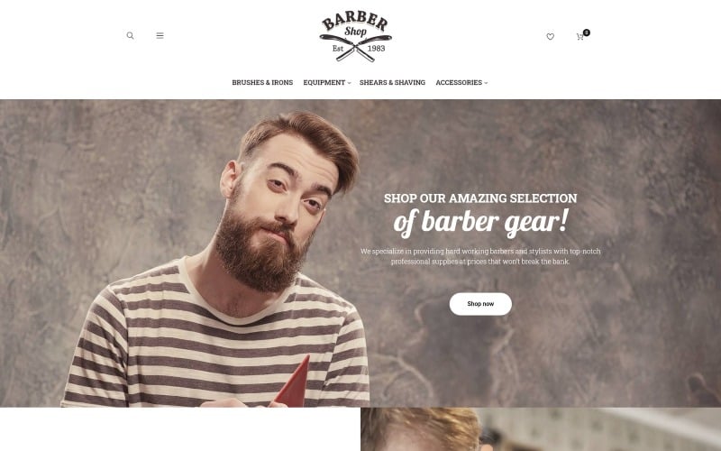 BarberShop - Responsive Magento Theme voor Barber Equipment