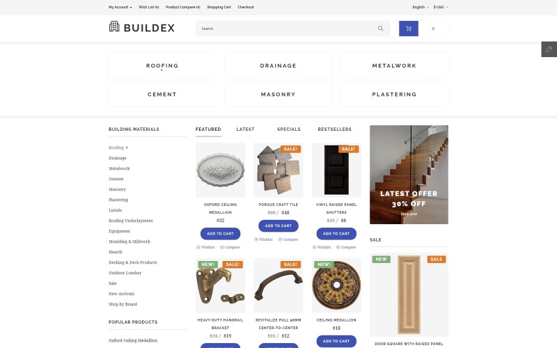 шаблон buildex opencart