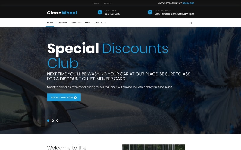 cleanwheel автомойка wordpress тема