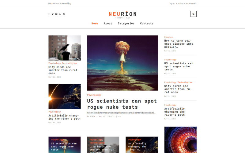 Modello di sito Web di Neurion