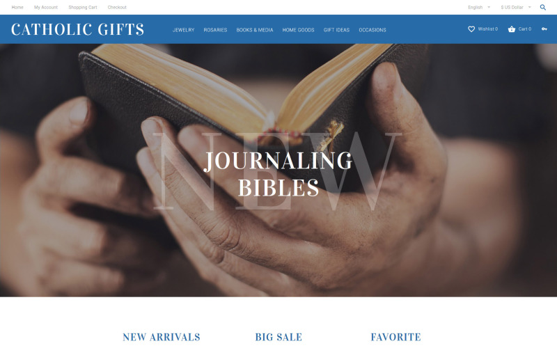 Modello OpenCart di regali cattolici
