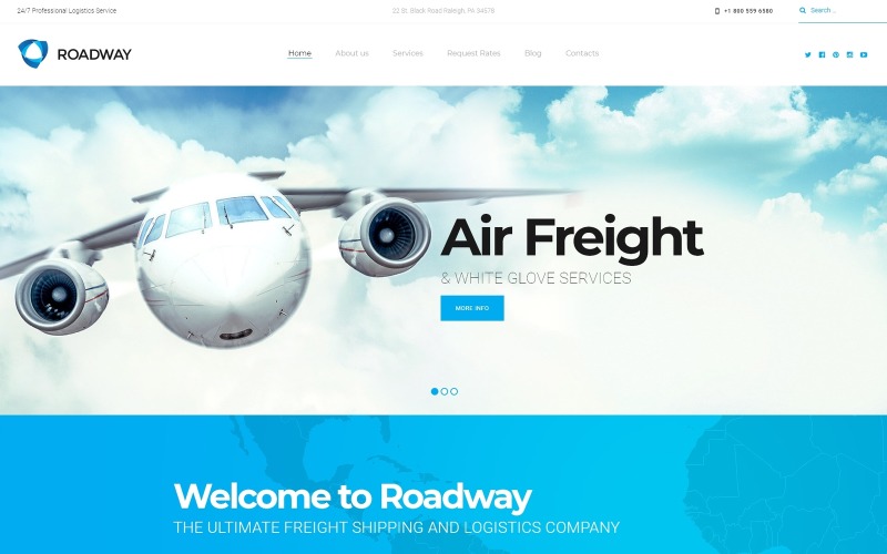 Roadway - motyw WordPress dla usług logistycznych i transportowych