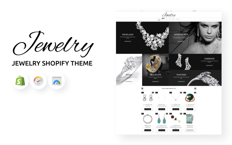 Smycken e-handel Shopify-tema