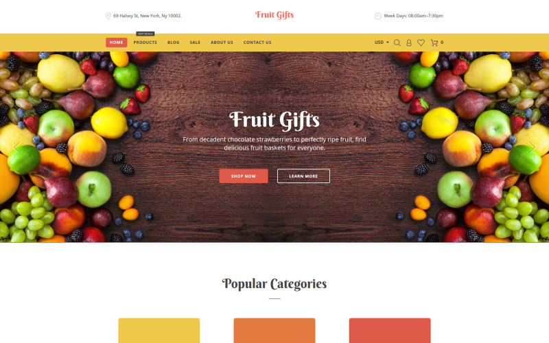 Tema de Shopify para regalos de frutas