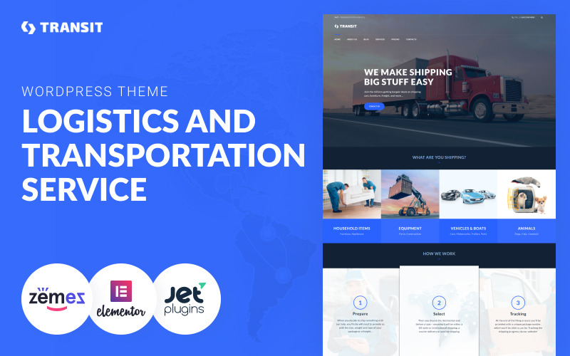 Transit - WordPress-tema för logistik och transporttjänst