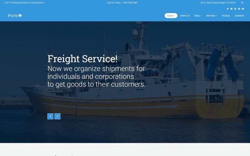 Porto - WordPress-tema för sjöfart, transport och logistik