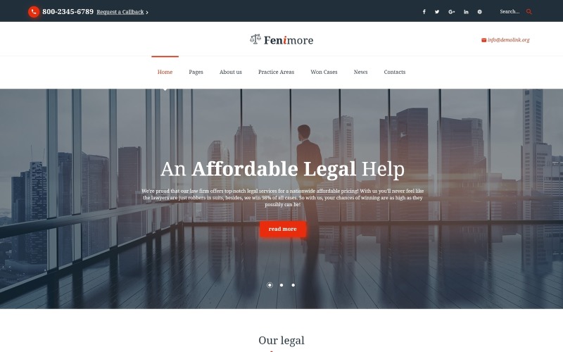 Адаптивный шаблон веб-сайта юридической фирмы