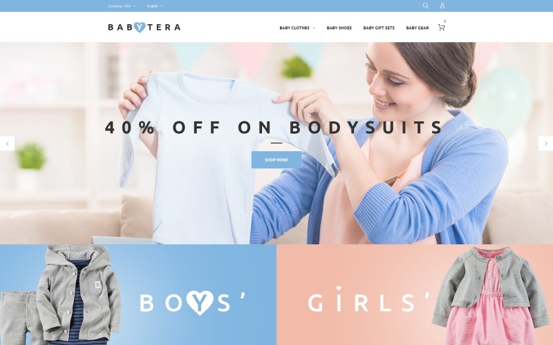 Babytera-婴儿用品店Magento主题