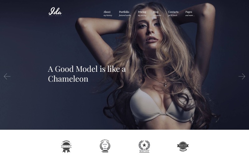 Ida - Tema de WordPress para portafolio de fotos modelo