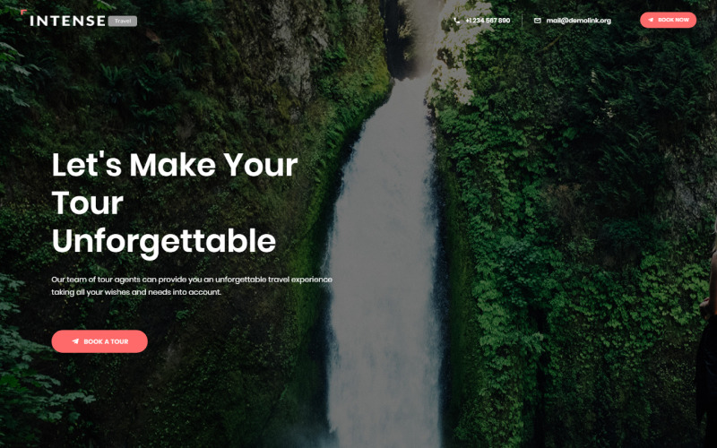 интенсивный шаблон целевой страницы туристического агентства