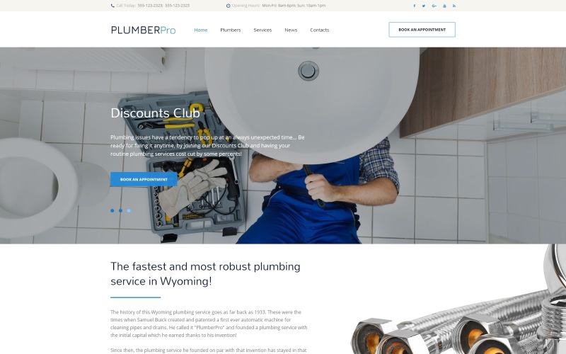 Modello di sito Web PlumberPro