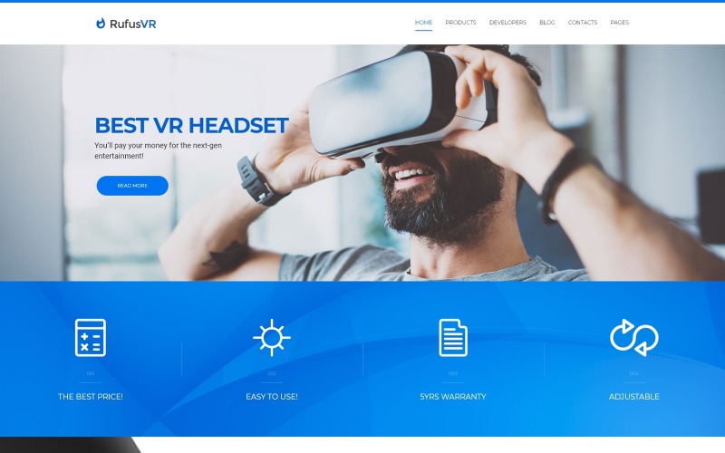 RufusVR - Tema WordPress responsivo para inicialização de RV