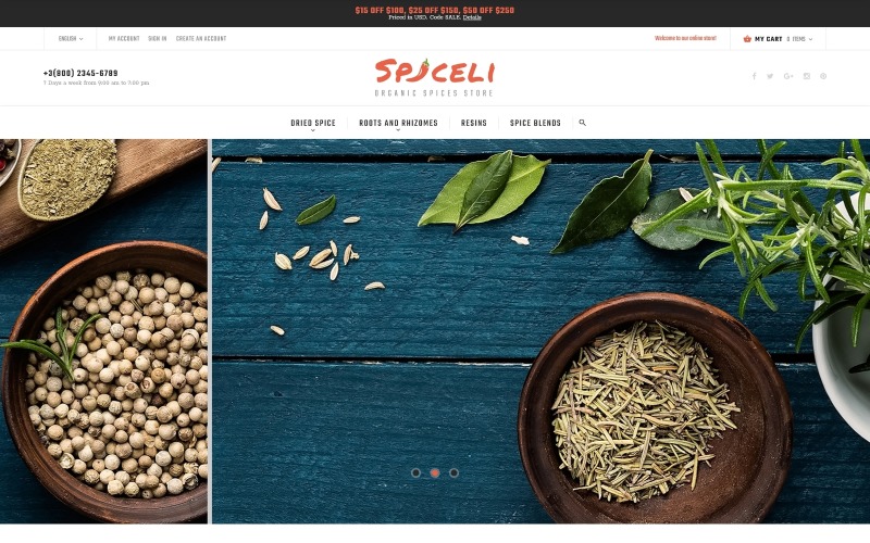 spiceli magento тема