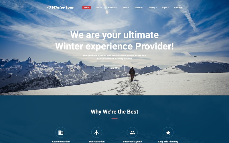 Winter Tour - Modèle de site Web d'agence de voyages et de voyages