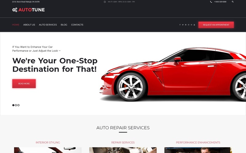 AutoTune - motyw WordPress do tuningu samochodów