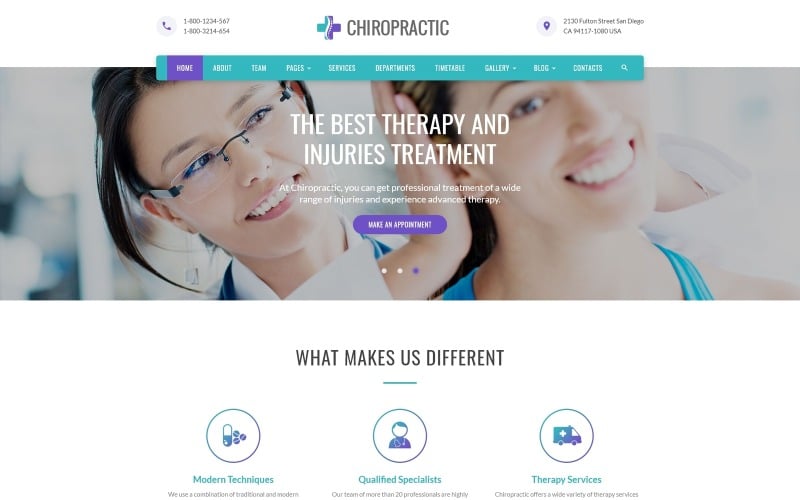 Chiropractie - Website-sjabloon voor alternatieve geneeskunde