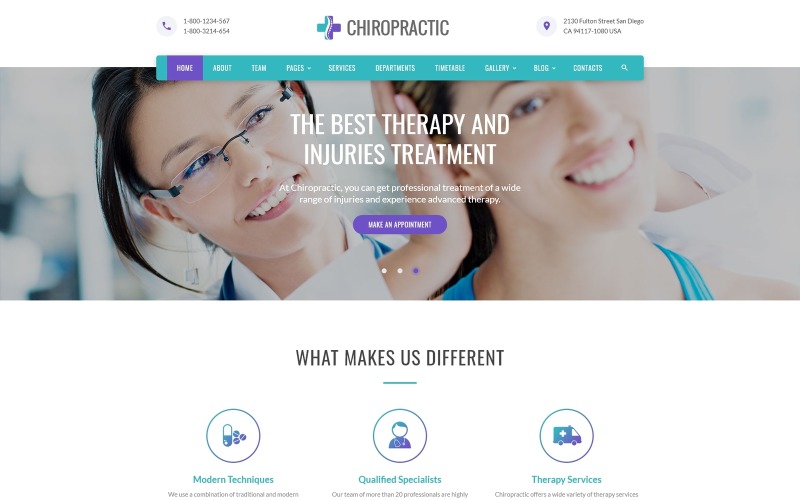 Chiropraktik - Alternative Medizin Website-Vorlage