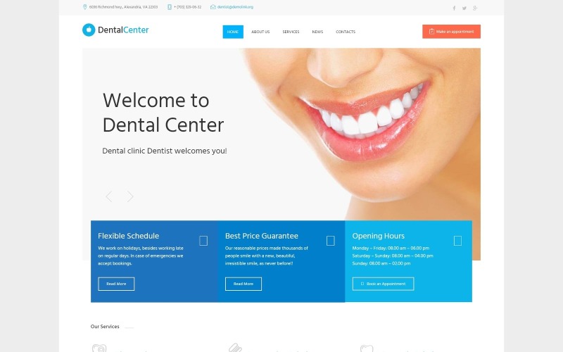 Dentalcenter - Tema WordPress reattivo per clinica odontoiatrica