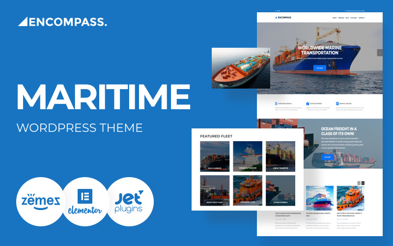 Encompass - Tema WordPress de Transporte Marítimo