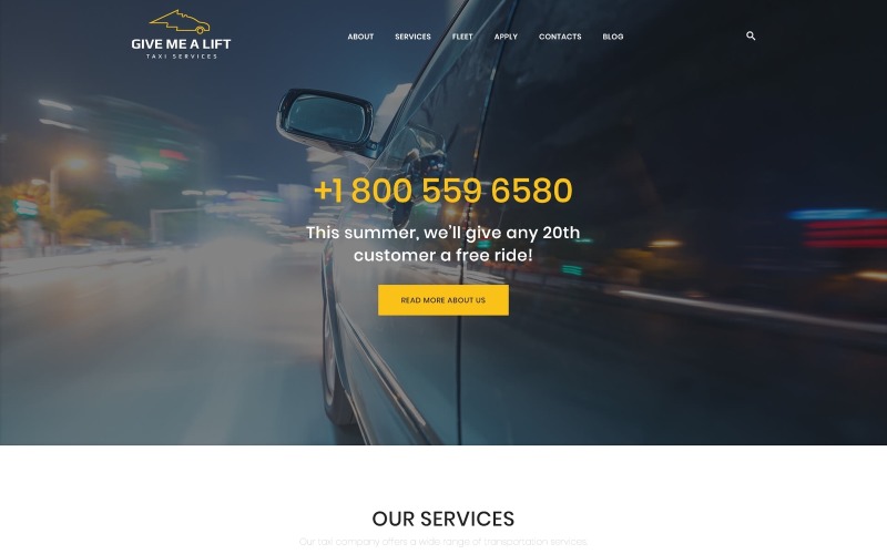 Give Me A Lift - Tema de WordPress para servicios de transporte y taxi