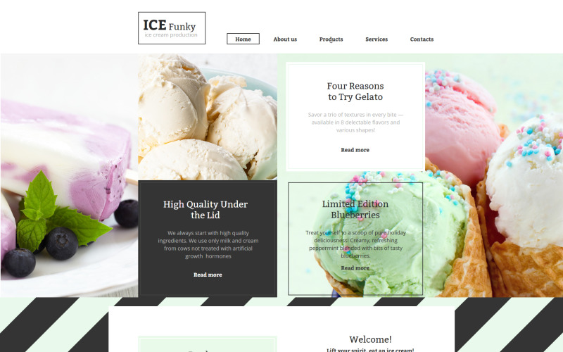 ice cream moto cms html шаблон