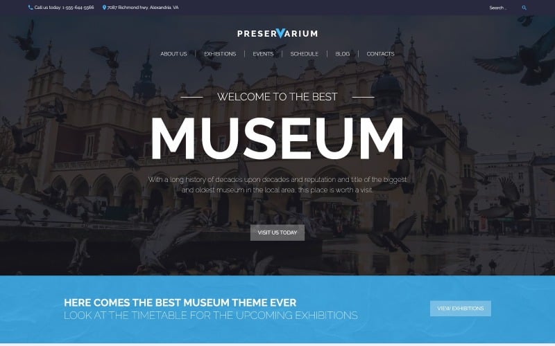 Preservarium - Tema WordPress reattivo per il museo