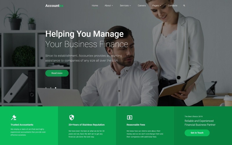 Accountex - Accounting Clean Mehrseitige HTML-Website-Vorlage