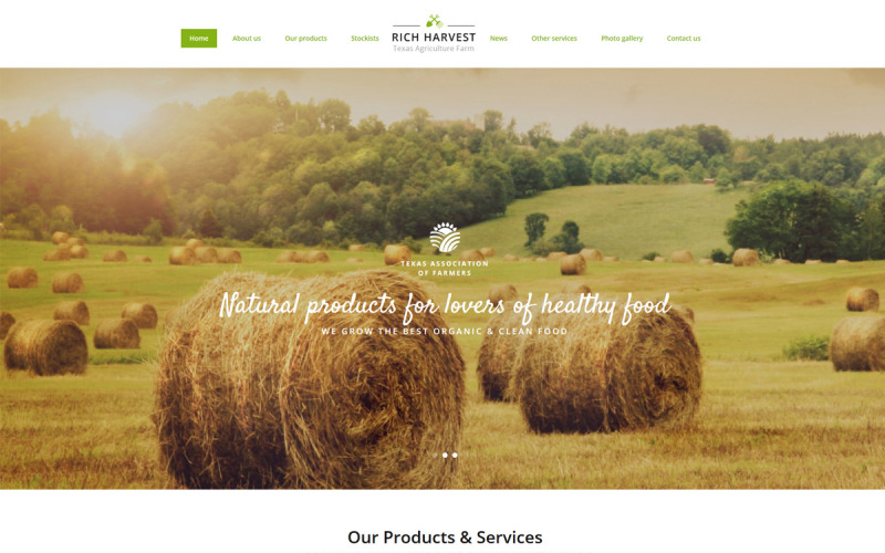 Багато врожаю - Шаблон веб-сайту, що реагує на ферми сільського господарства
