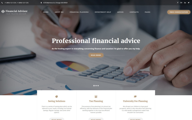 Багатосторінковий веб-сайт фінансового радника