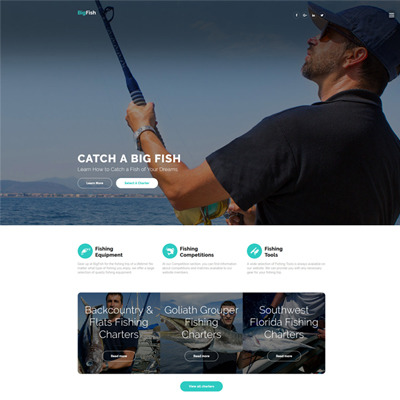 BigFish - Balıkçılık Web Sitesi Şablonu