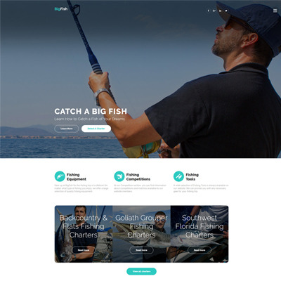 BigFish - Sjabloon voor visserijwebsites