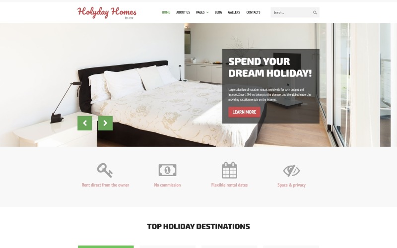Case vacanze - Modello Joomla pulito multipagina immobiliare