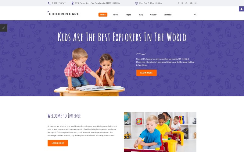 儿童保育响应式Joomla模板