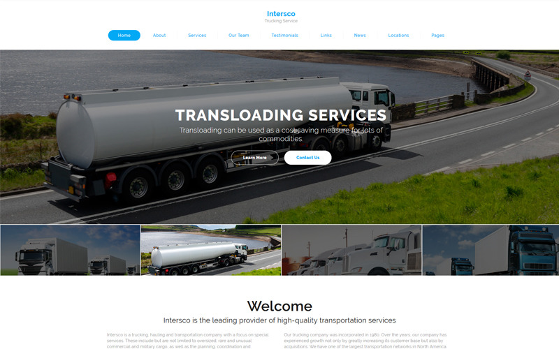 Intersco - Plantilla para sitio web de logística y transporte