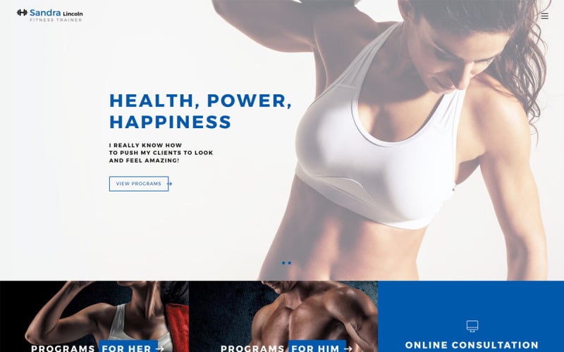 Sandra Lincoln - Responsive Website-Vorlage für Personal Fitness Trainer
