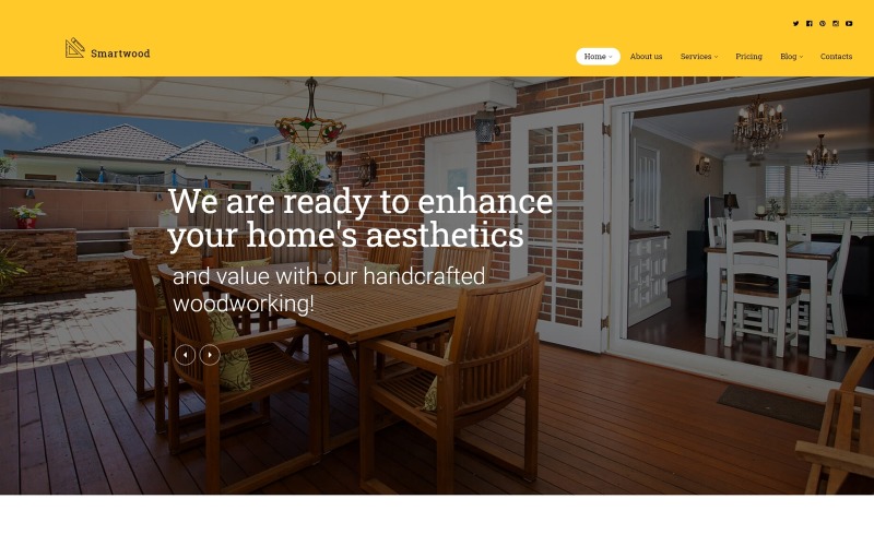 Smartwood - WordPress-thema voor timmerwerk en houtbewerking
