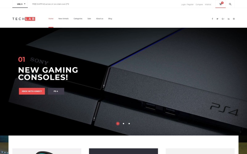 TechLab - Тема інноваційного магазину електроніки WooCommerce
