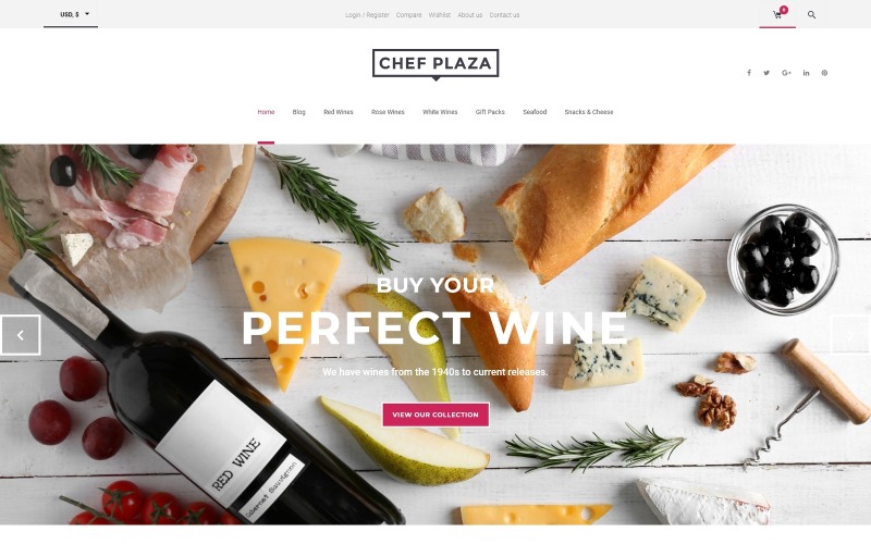 Тема WooCommerce для магазина еды и вина Chef Plaza