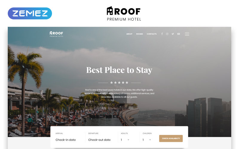 Tető - Hotel Többoldalas tiszta Bootstrap HTML5 webhelysablon