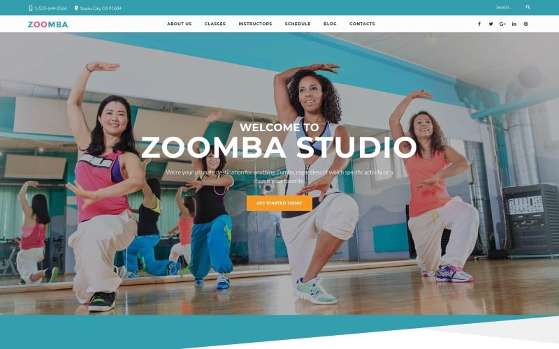 Zoomba - Motyw WordPress Zoomba Dance Studio