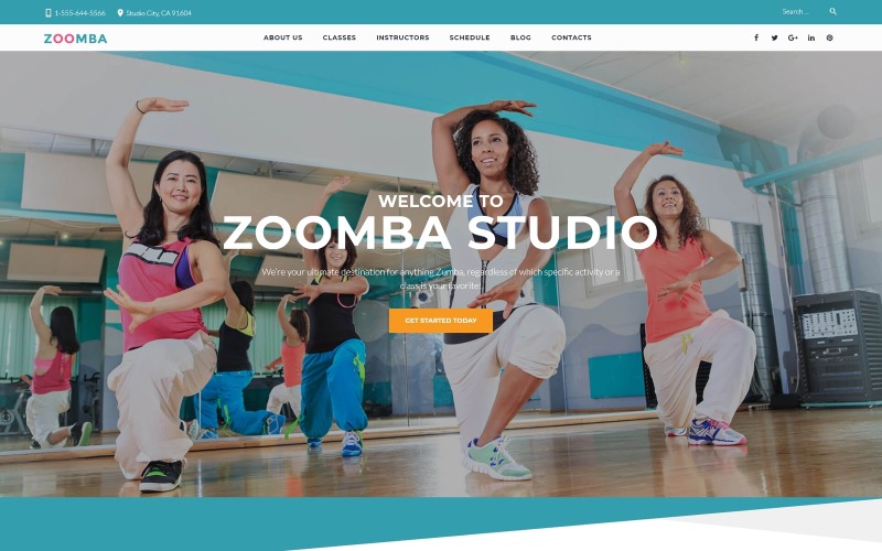 zoomba dance studio wordpress тема